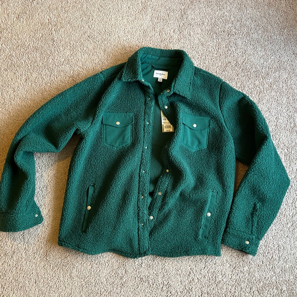 Green fuzzy jacket